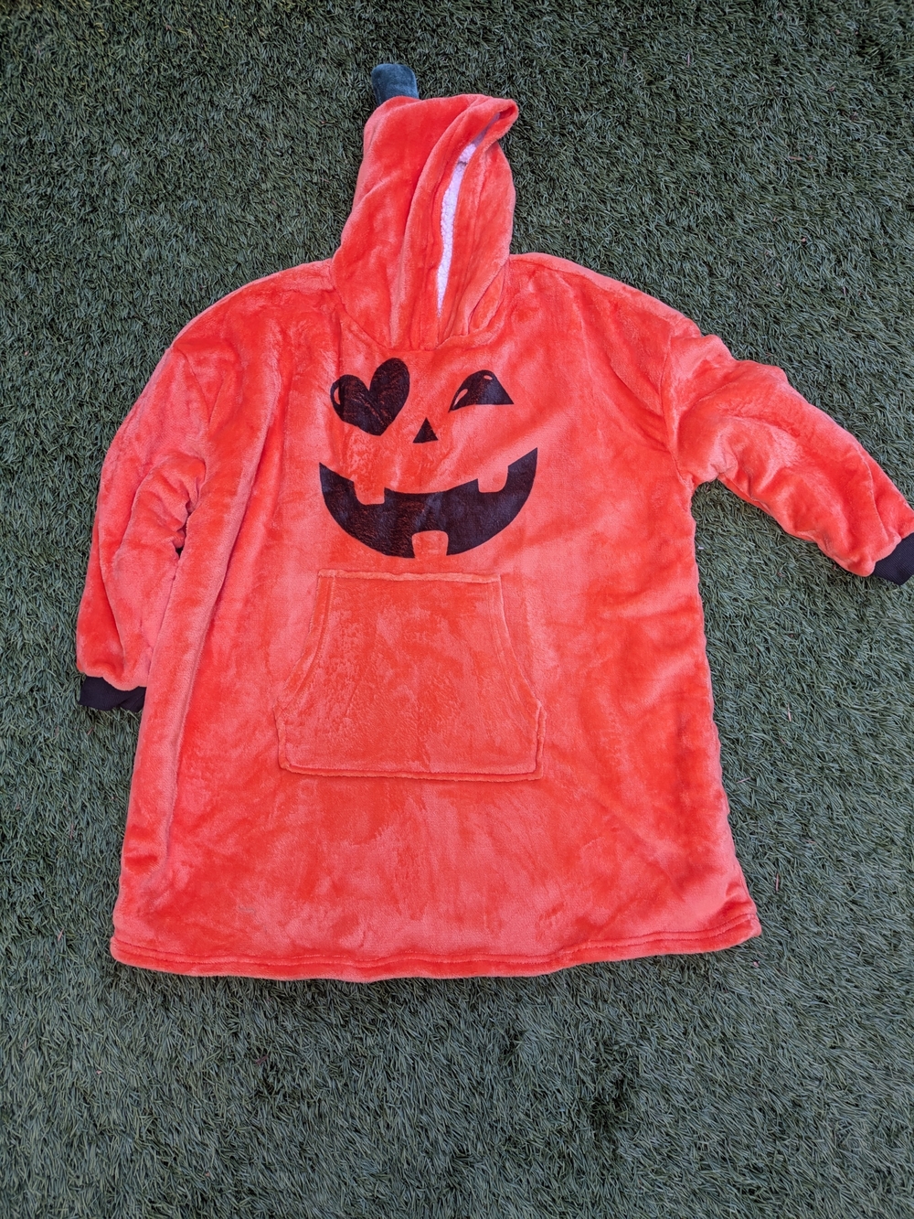 Women’s Orange Plush Pumpkin Hoodie Dress